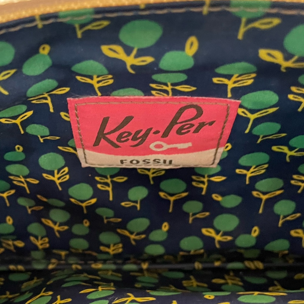 Fossil Key-Per Travel Pouch in Navy, Green & Yellow bundle of two - Picture 4 of 4
